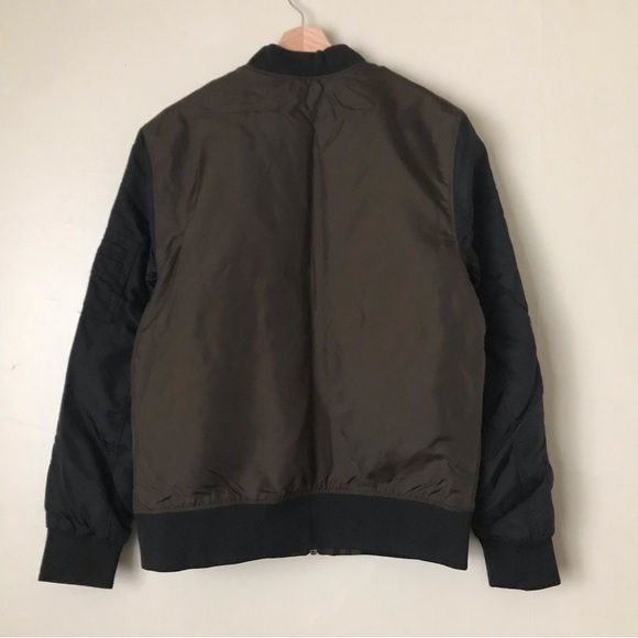 H&M Green & Black Bomber Jacket with Silver Hardware - Size Small (S) - Picture 3 of 5